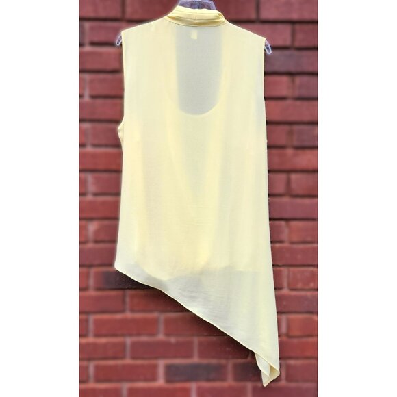 Alfani Draped Surplice Asymmetrical HiLo Wrap Sleeveless Tunic Yellow 18W - Picture 7 of 9